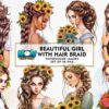 beautiful-girl-with-hair-braid-clipart