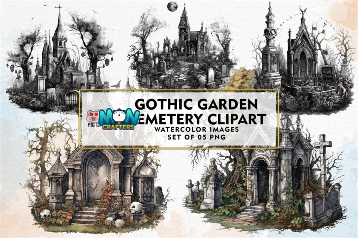 gothic-garden-cemetery-clipart