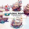 floral-boat-watercolor-sublimation