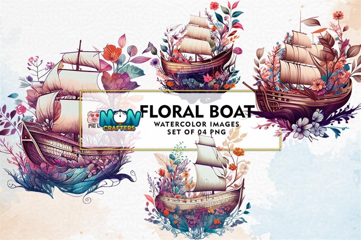 floral-boat-watercolor-sublimation