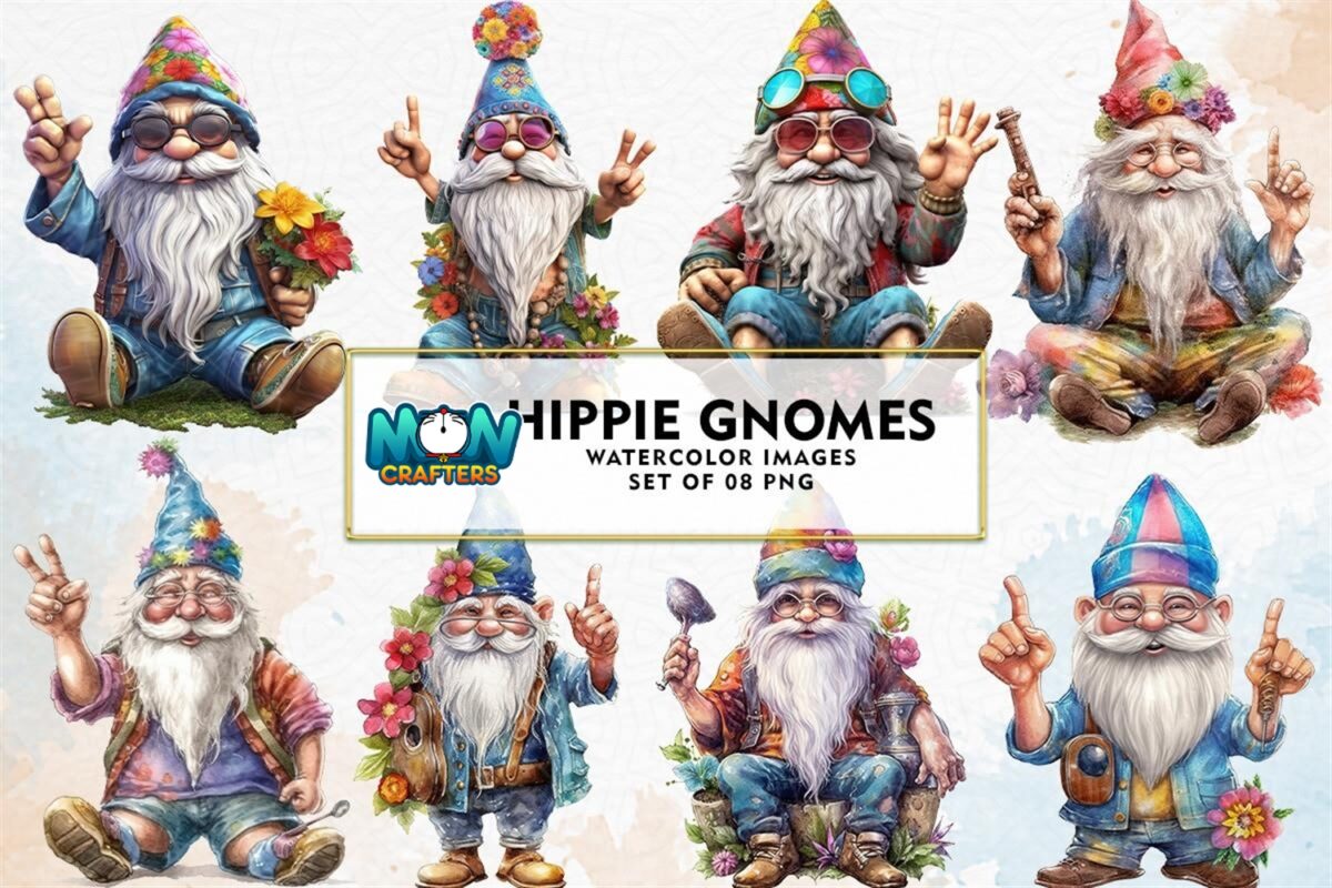 hippie-gnomes-sublimation-clipart