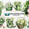 green-flower-items-sublimation-clipart