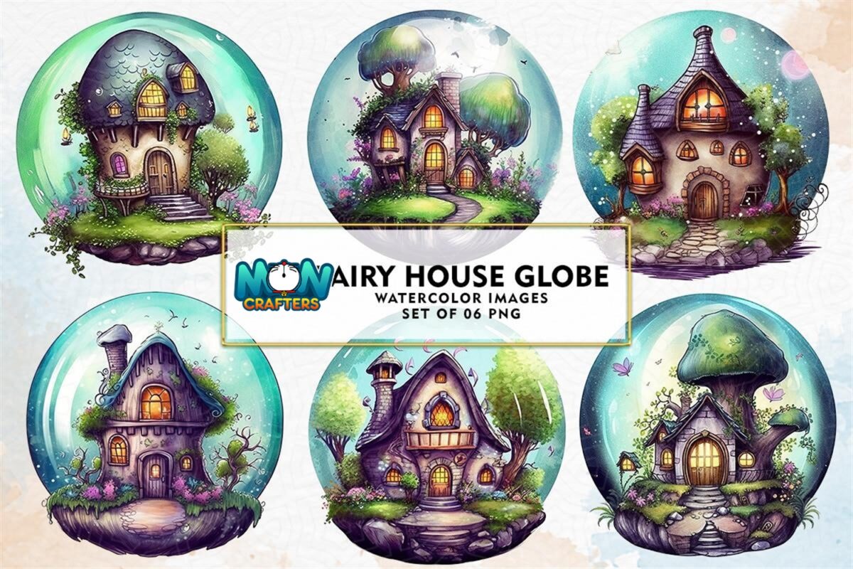 fairy-house-globe-sublimation-clipart