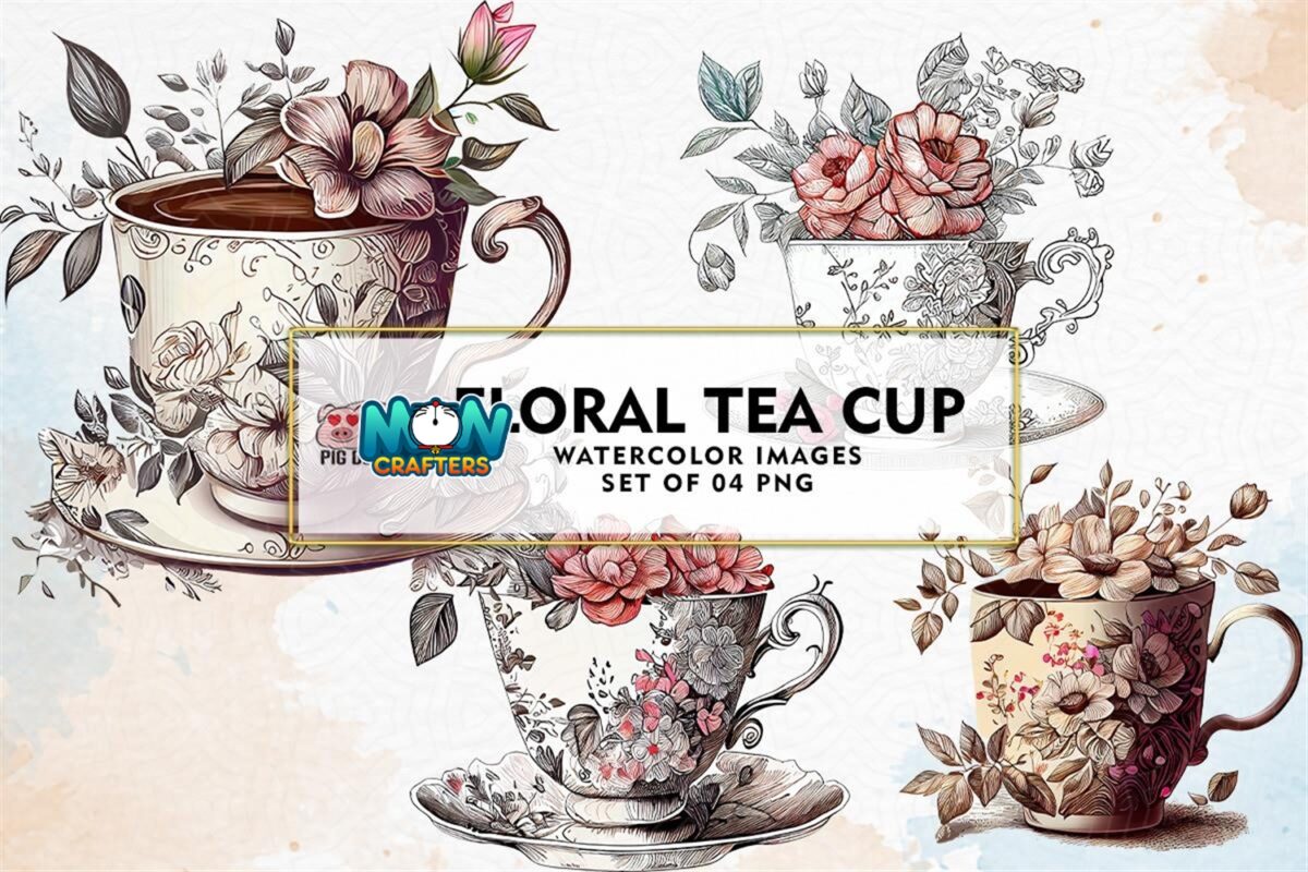 floral-tea-cup-watercolor-sublimation