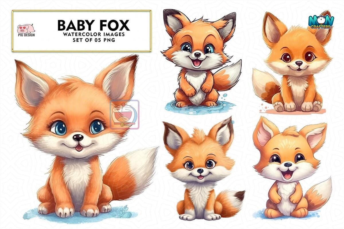 baby-fox-watercolor-sublimation-clipart