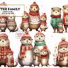 christmas-family-otter-watercolor-png