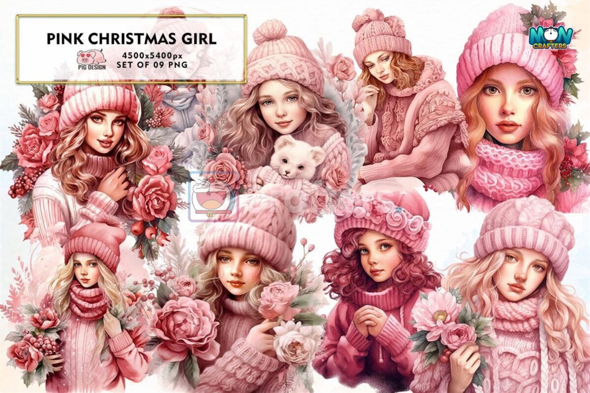 pink-christmas-girl-sublimation-clipart