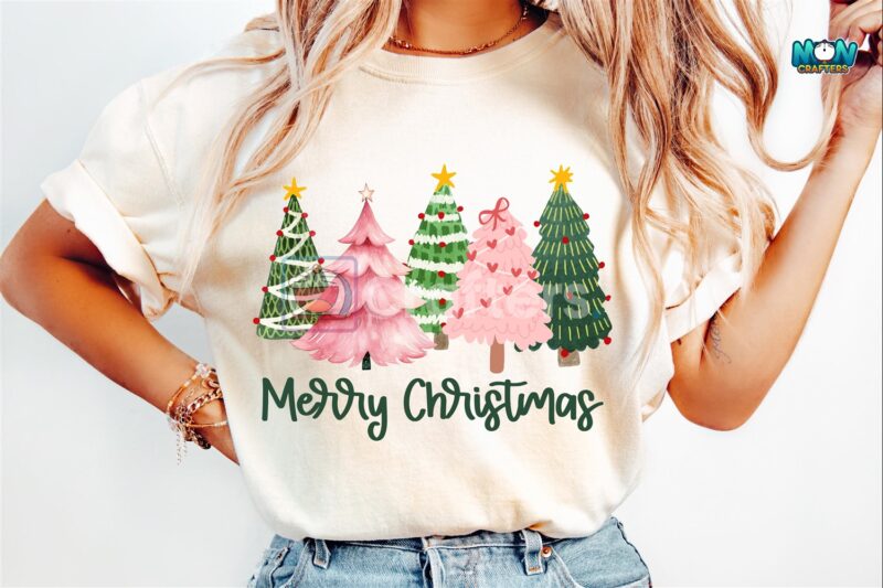 merry-christmas-trees-pink-christmas-png