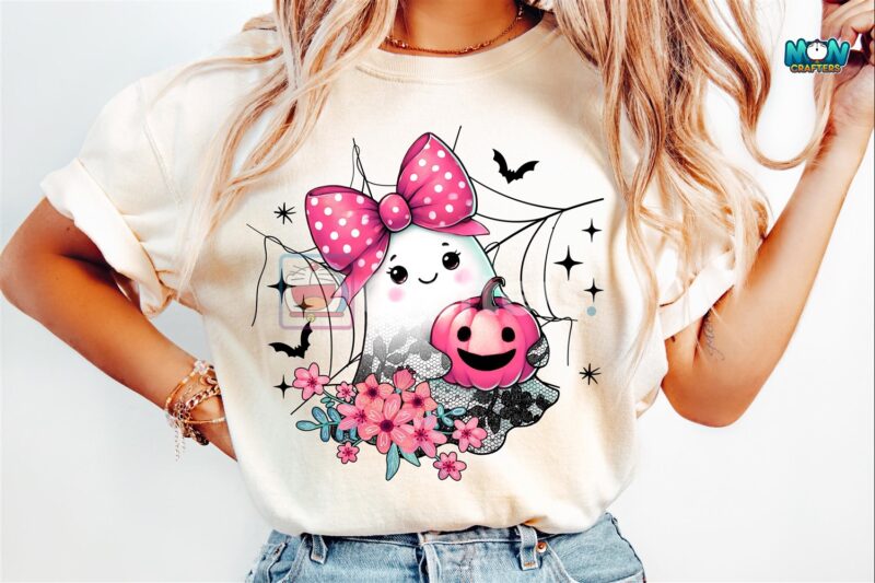 pink-halloween-lace-ghost-png